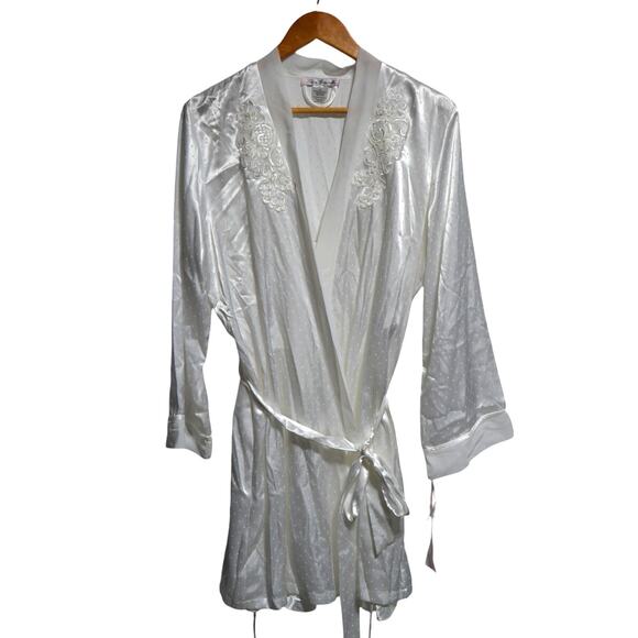 Linea Donatella NWT Embellished Lace Satin Bridal Nightgown & Robe Size Large - Picture 1 of 16